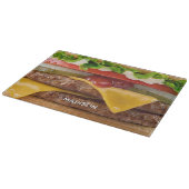 Aangepaste naam cheeseburger snijplank (Hoek)