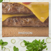 Aangepaste naam cheeseburger theedoek (Gevouwen)