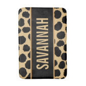 Aangepaste naam Cheetah Animal Print Pattern Class Badmat (Voorkant Verticaal)