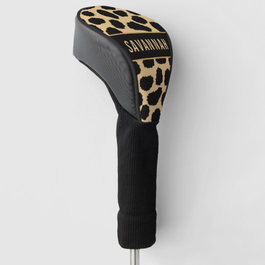 Aangepaste naam Cheetah Animal Print Pattern Class Golfheadcover (Schuin)