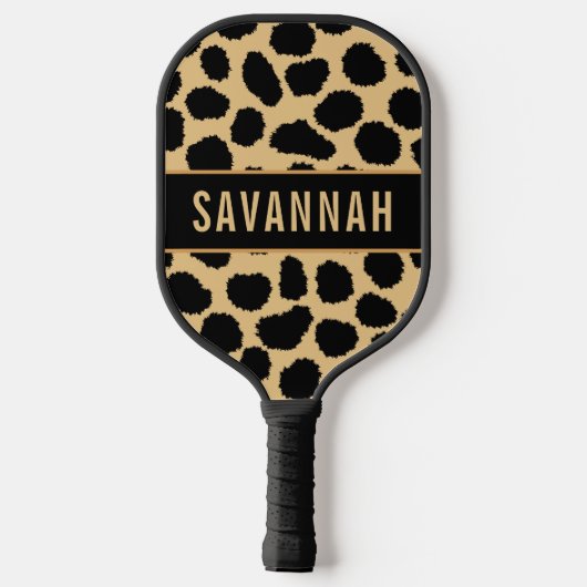 Aangepaste naam Cheetah Animal Print Pattern Class Pickleball Paddle (Achterkant)