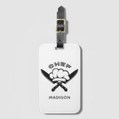 Aangepaste naam Chef Logo Bagagelabel (Voorkant (verticaal))