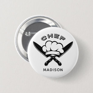 Aangepaste naam Chef Logo-knoppen Ronde Button 5,7 Cm