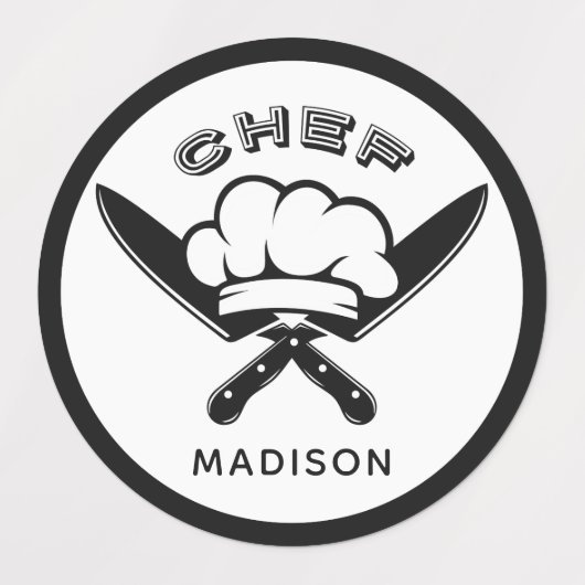 Aangepaste naam Chef Logo Labels (Design 2)