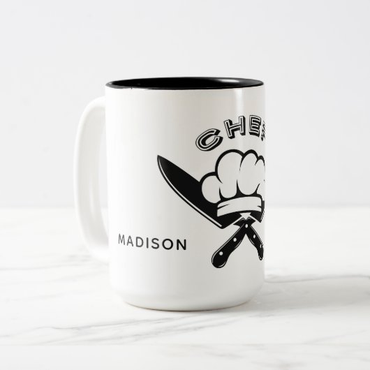 Aangepaste naam Chef-Logo mokken (Voorkant links)