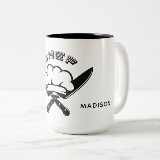 Aangepaste naam Chef-Logo mokken (Voorkant rechts)