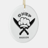 Aangepaste naam Chef Logo ornament (Rechts)
