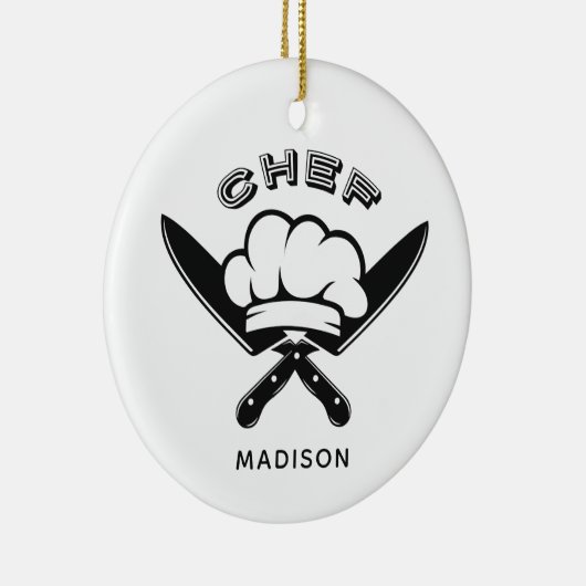 Aangepaste naam Chef Logo ornament (Rechts)
