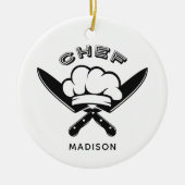 Aangepaste naam Chef Logo ornament (Voorkant)