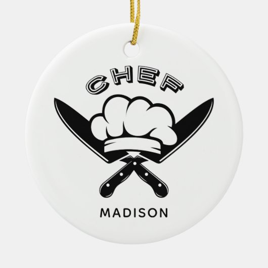 Aangepaste naam Chef Logo ornament (Voorkant)