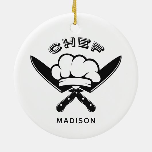 Aangepaste naam Chef Logo ornament (Achterkant)