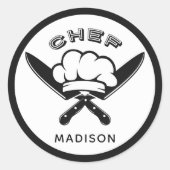 Aangepaste naam Chef Logo stickers (Voorkant)