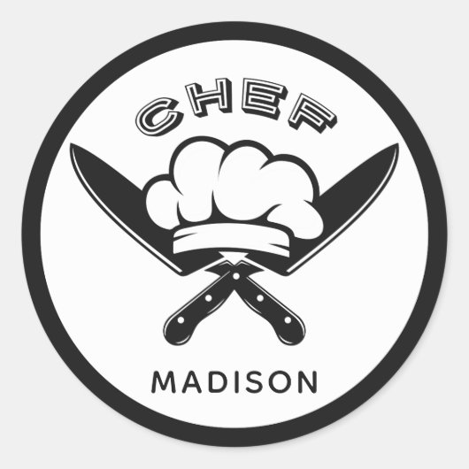Aangepaste naam Chef Logo stickers (Voorkant)