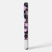 Aangepaste naam Cherry Blossom roze bloemmotief iPhone Hoesje (Linkerkant)