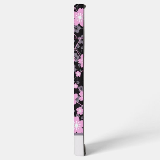 Aangepaste naam Cherry Blossom roze bloemmotief Samsung Galaxy Hoesje (Linkerkant)