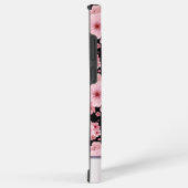 Aangepaste naam Cherry Blossom roze bloemmotief Samsung Galaxy Hoesje (Rechterkant)