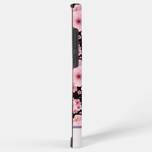 Aangepaste naam Cherry Blossom roze bloemmotief Samsung Galaxy Hoesje (Rechterkant)