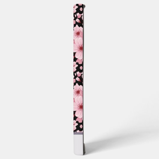 Aangepaste naam Cherry Blossom roze bloemmotief Samsung Galaxy Hoesje (Linkerkant)