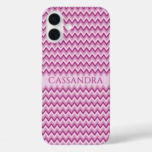 Aangepaste naam Chevron Pattern-telefoongevallen iPhone 16 Plus Hoesje