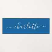 Aangepaste naam Chic Calligraphy Ocean Blue Yogamat (Voorkant (horizontaal))