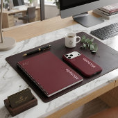 Aangepaste Naam Chic Minimalistische Bourgondiër & Notitieboek
