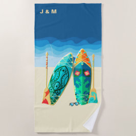Aangepaste naam Chic Nautical Strandlaken