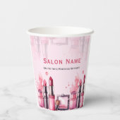 Aangepaste Naam Chic Salon Posh Cosmetica Papieren Bekers (Achterkant)