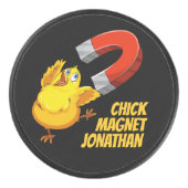 Aangepaste naam Chick Magnet Hockey Puck (Voorkant)