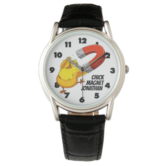 Aangepaste naam Chick Magnet Horloge (Voorkant)