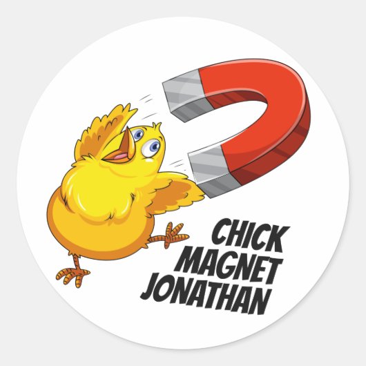 Aangepaste naam Chick Magnet stickers (Voorkant)