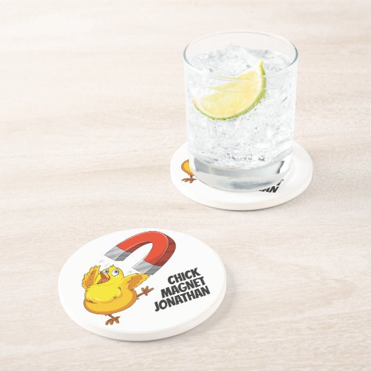 Aangepaste naam Chick Magnet Zandsteen Onderzetter (Zijkant)