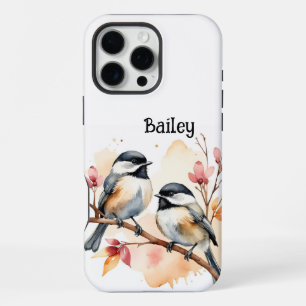 Aangepaste Naam Chickadee Wildlife Natuur Animal A iPhone 16 Pro Max Hoesje