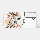 Aangepaste Naam Chickadee Wildlife Natuur Animal A Samsung Galaxy Hoesje (Achterkant horizontaal)