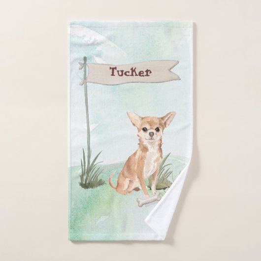 Aangepaste naam Chihuahua Pet Dog Bad Handdoek (Handdoek)