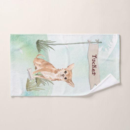 Aangepaste naam Chihuahua Pet Dog Bad Handdoek (Handdoek)