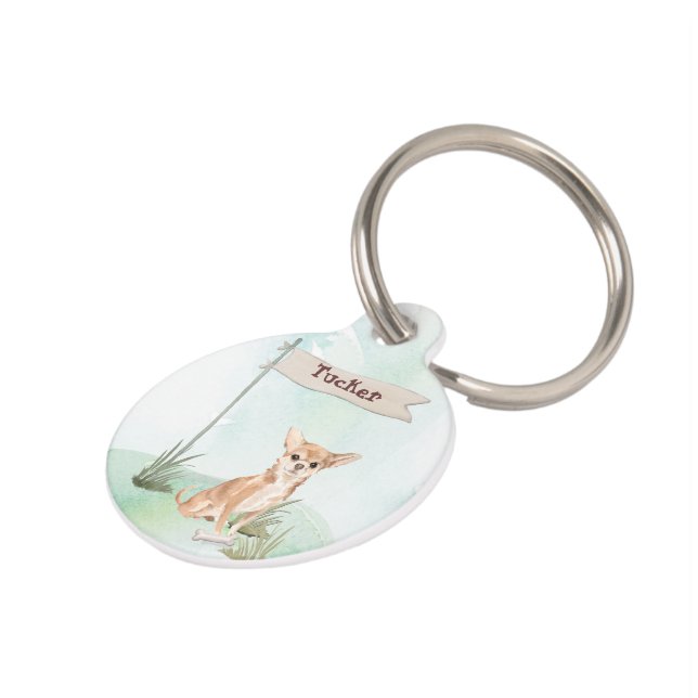 Aangepaste naam Chihuahua Pet Dog Huisdierpenning (Zijkant)