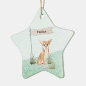 Aangepaste naam Chihuahua Pet Dog Keramisch Ornament (Links)