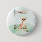 Aangepaste naam Chihuahua Pet Dog Ronde Button 5,7 Cm (Voorkant)