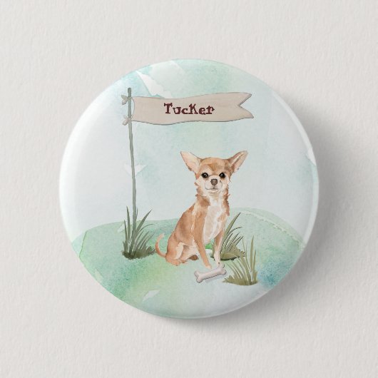 Aangepaste naam Chihuahua Pet Dog Ronde Button 5,7 Cm (Voorkant)