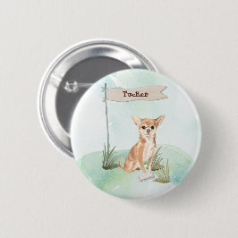 Aangepaste naam Chihuahua Pet Dog Ronde Button 5,7 Cm
