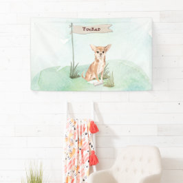 Aangepaste naam Chihuahua Pet Dog Spandoek