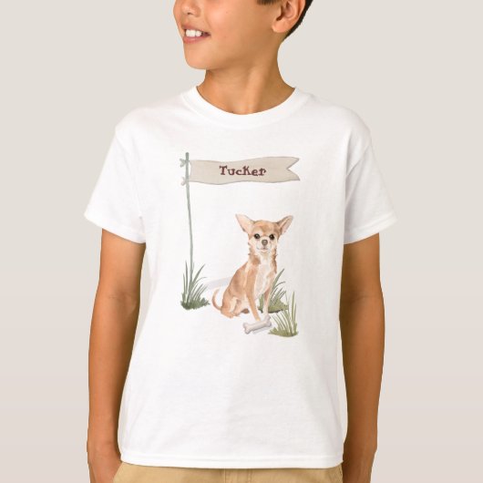 Aangepaste naam Chihuahua Pet Dog T-shirt (Voorkant)