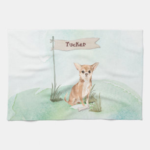 Aangepaste naam Chihuahua Pet Dog Theedoek