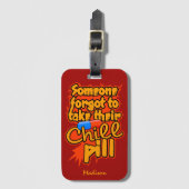 Aangepaste naam Chill Pill Bagagelabel (Voorkant (verticaal))