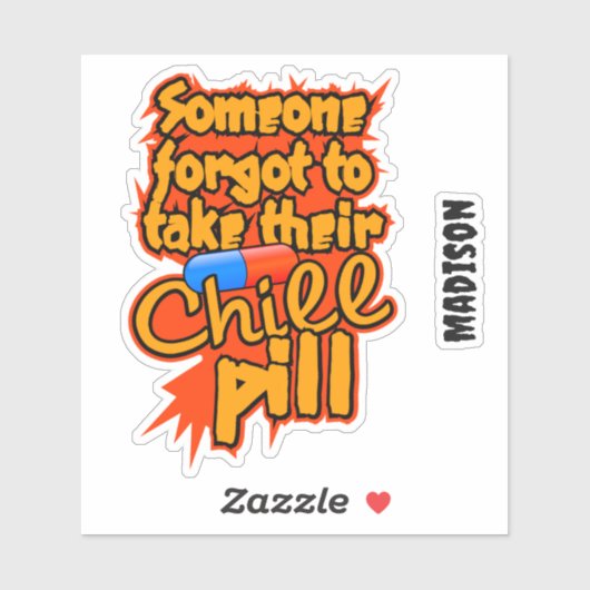 Aangepaste naam Chill Pill Sticker (Vel)