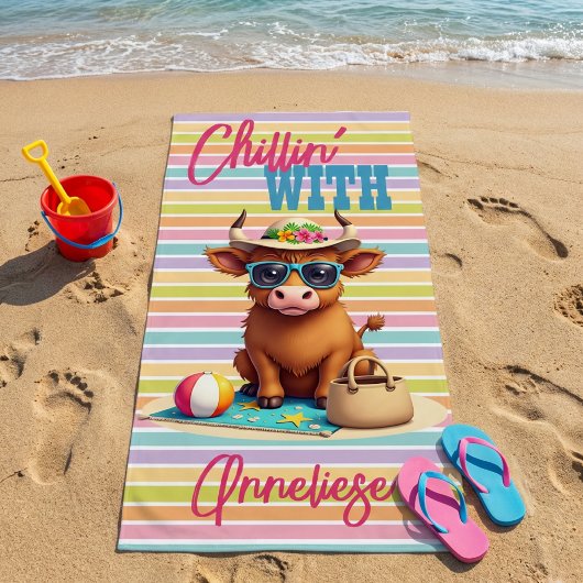 Aangepaste naam "Chillin' With" Schattigee strandv Strandlaken