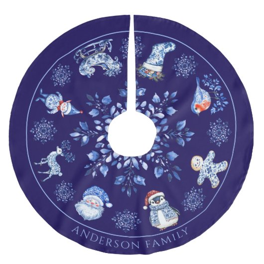Aangepaste naam Chinoiserie Christmas Kerstboom Rok (Voorkant)