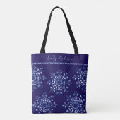 Aangepaste naam Chinoiserie Snowflake Tote Bag (Achterkant)