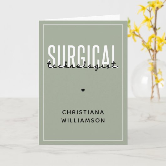 Aangepaste naam chirurgische technologiste Med Sur Kaart (Gele Bloem)
