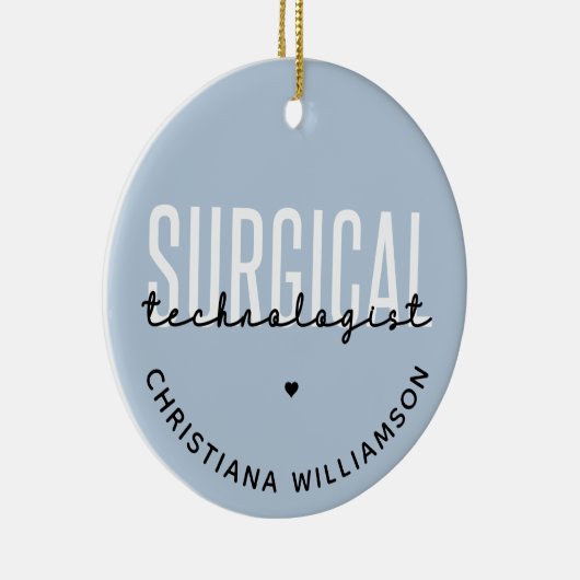 Aangepaste naam chirurgische technologiste Med Sur Keramisch Ornament (Rechts)